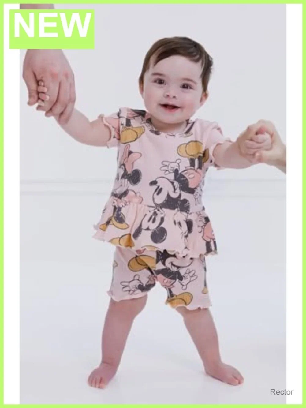 Disney Girls Ribbed Peplum Tee and Shorts Set Toddler Kids